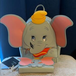 Loungefly Disney Dumbo Figural Dumbo Mini Backpack & Wallet - NEW with Tag